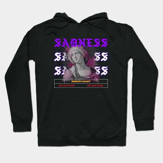 Sadness Hoodie by Vintage Oldschool Apparel 